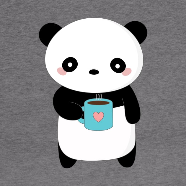 Kawaii Panda Coffee Lover T-Shirt by happinessinatee